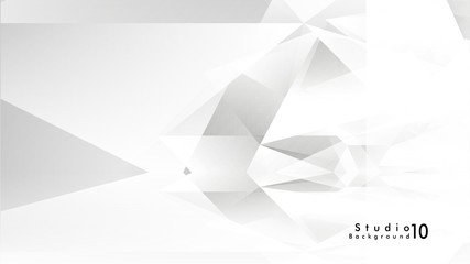 Fototapeta premium Vector studio background. abstract triangles with colorful gradients and background mirrors.