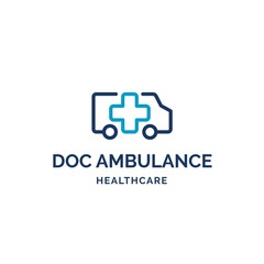 Obraz premium Cross health ambulance medical logo design inspiration