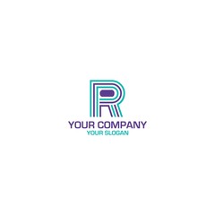 Line RP Logo Design Vector