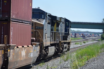 Train entering Rail Yard in Syracuse New York