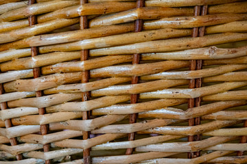 Fragment of a wicker vintage basket. Pattern. Background.
