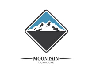 High Mountain icon Logo vector illustration design