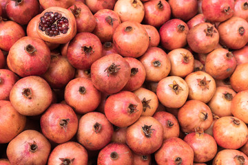 Pile of ripe pomegranates