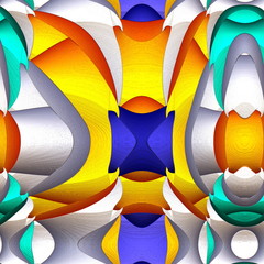 Game of shapes series. Abstract Modern Art background. Arrangement of vibrant painted abstract shapes on the subject of creativity, imagination, art and design.