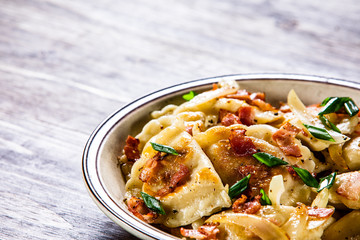Dumplings - cheese noodles with bacon