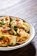 Dumplings - cheese noodles with bacon