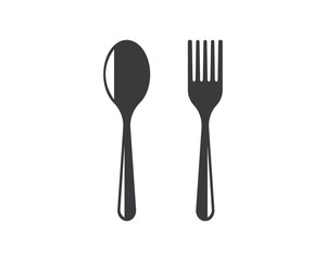 fork and spoon icon logo vector illustration
