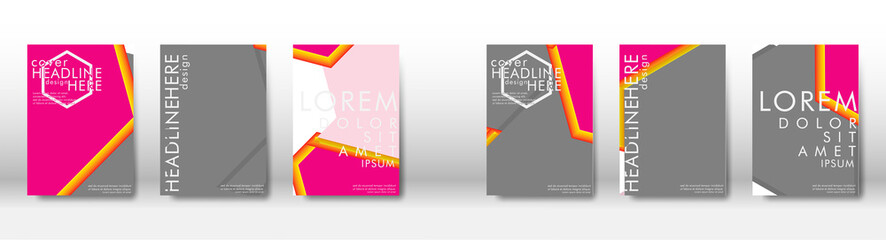 Abstract cover with hexagon elements. book design concept. Futuristic business layout.
