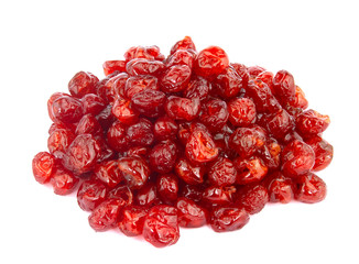 Isolated dried cherries on a white background