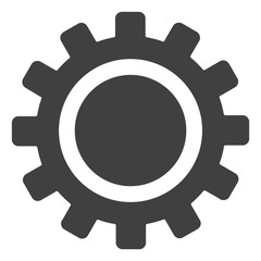 Cog vector icon. Illustration contains flat cog iconic symbol isolated on a white background.