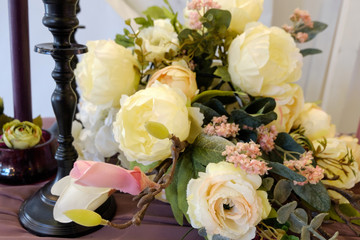 ceremonial table decorated with roses