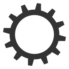 Gear vector pictograph. Illustration contains flat gear iconic symbol isolated on a white background.