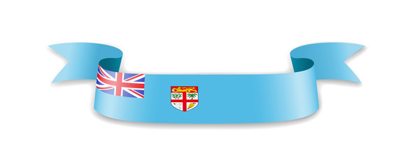 Fiji flag in the form of wave ribbon.