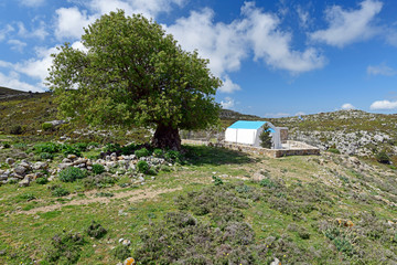 kleine Kapelle in der Gipfelregion des Dikeos-Gebirges auf der griechischen Insel Kos