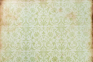 Ressource graphique, fond papier peint baroque et roccoco tons ocres et verts tendres
