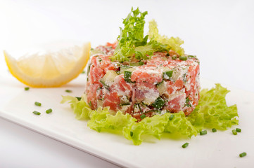 Tartar with salmon.