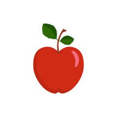 Color cartoon apple isolated on white background