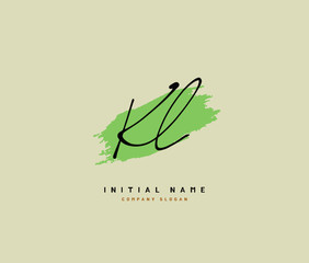 K L KL Beauty vector initial logo, handwriting logo of initial signature, wedding, fashion, jewerly, boutique, floral and botanical with creative template for any company or business.