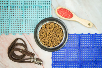 Dry food for pet and pet supplies concept