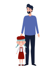 father with daughter of back to school