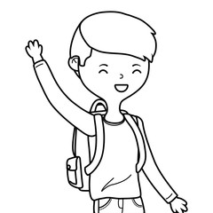 Teenager boy cartoon design vector illustrator
