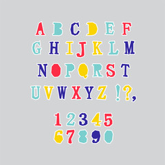 Handwritten uppercase alphabet. Latin alphabet letters.Vector illustration on background.