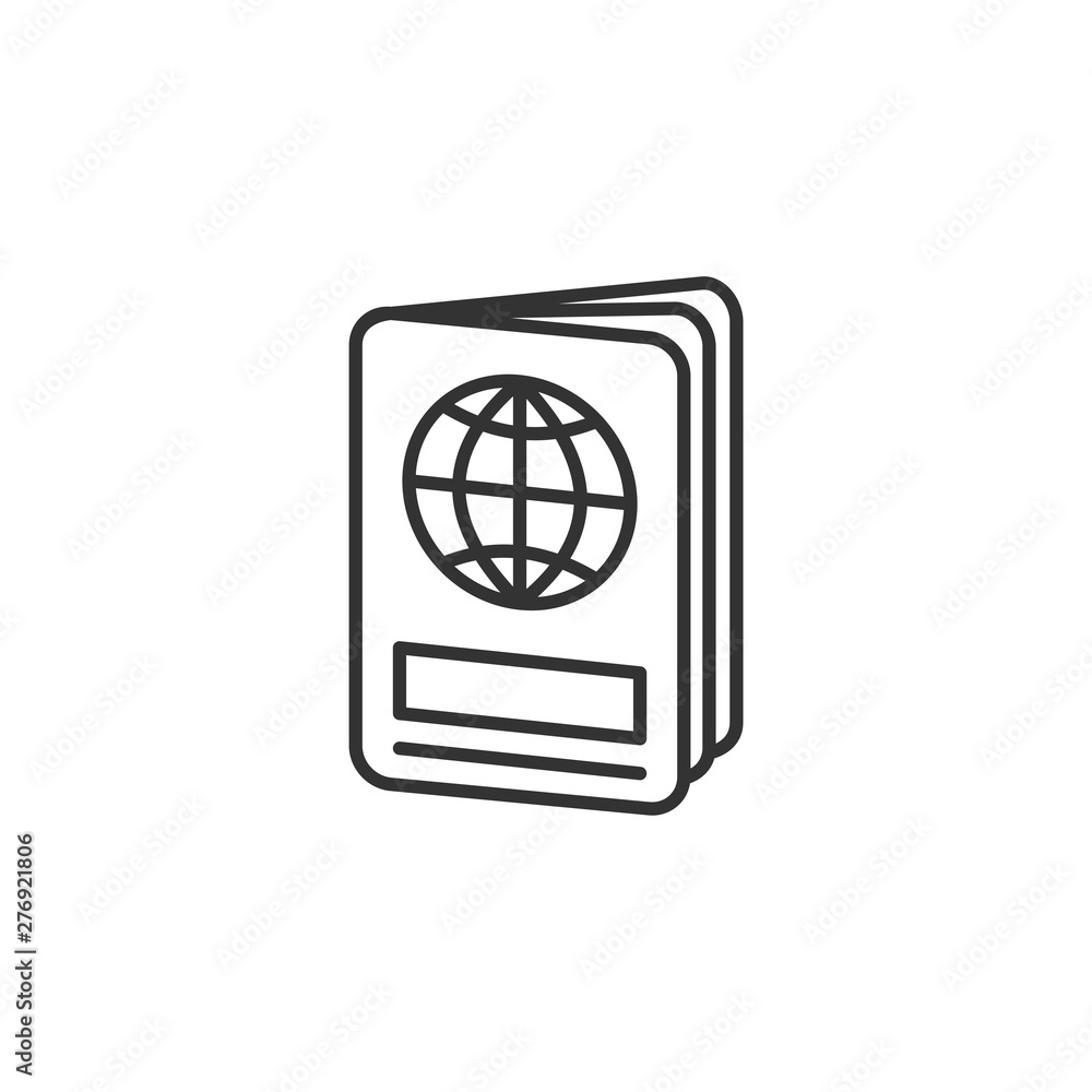Leinwandbilder passport icon template black color editable. passport symbol vector sign isolated on white backgroun