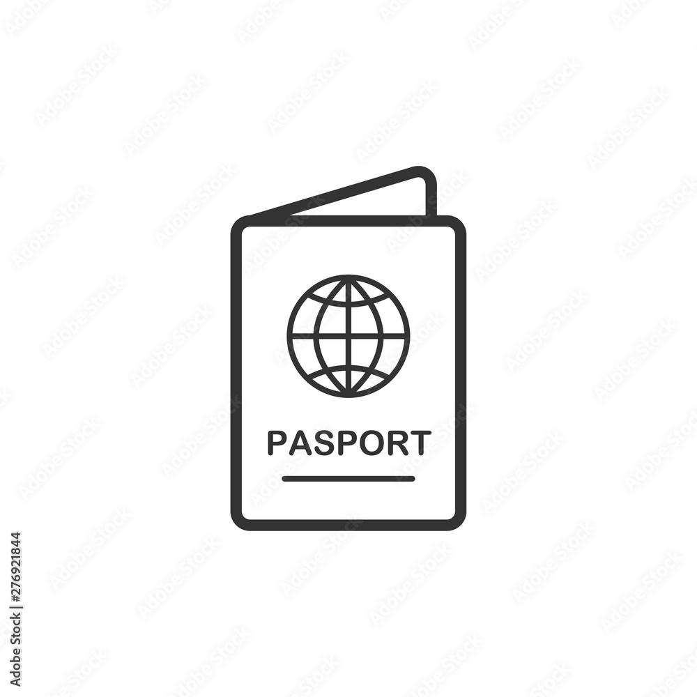 Fototapete passport icon template black color editable. passport symbol vector sign isolated on white backgroun