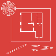 Vector illustration with apartment plan.