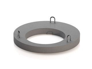 Cover for concrete sewer ring. Sewer manhole. 3D illustration