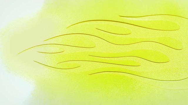Fire Stencil Is Spray Painted Onto Surface