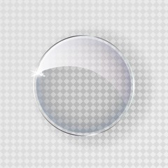 Big translucent gray sphere with shadow on transparent background.