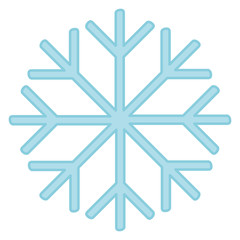 Cartoon blue snowflake icon. Vector illustration.