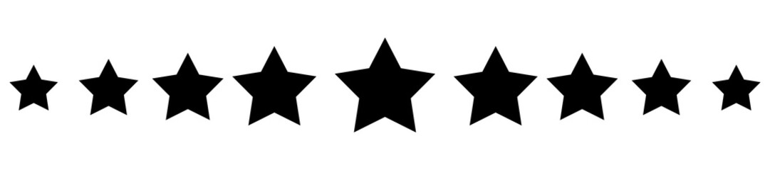 Star line divider silhouette. Vector illustration.