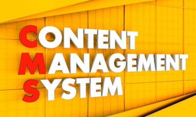 Acronym CMS - Content Management System. Business conceptual image. 3D rendering.