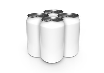 Aluminum White Can Mockup beer or soda pack isolated