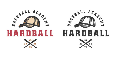 Vintage baseball sport logo, emblem, badge, mark, label. Graphic Art. Illustration. Vector.