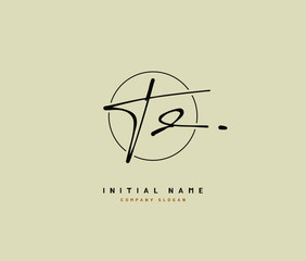 T D TD Beauty vector initial logo, handwriting logo of initial signature, wedding, fashion, jewerly, boutique, floral and botanical with creative template for any company or business.