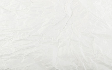 Sheet of White Thin Crumpled Craft Paper Background