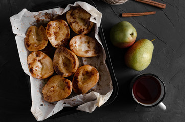 Caramelized Pears - Poached pears with spices in syrup