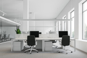 White open space office and conference room