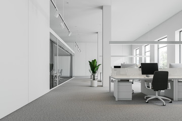 Naklejka na ściany i meble White open space office interior
