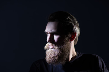 close up. portrait of a stylish bearded man