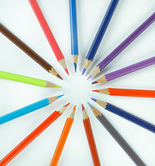Fototapeta premium colored pencils.isolated on a white background. the concept of creativity.