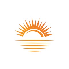 Vector Icon Logo Template Sun over horizon