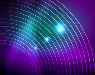 Neon circles abstract background