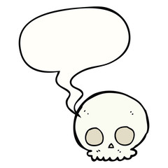 cartoon skull and speech bubble