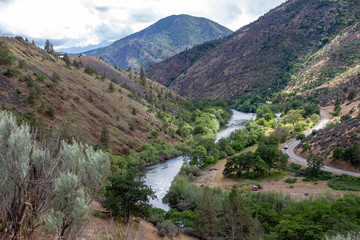 River flowing through the mountains 