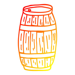 warm gradient line drawing cartoon beer barrel