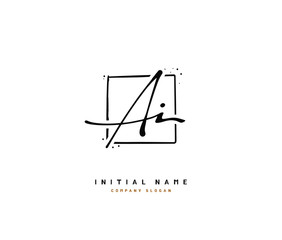 A I AI Beauty vector initial logo, handwriting logo of initial signature, wedding, fashion, jewerly, boutique, floral and botanical with creative template for any company or business.